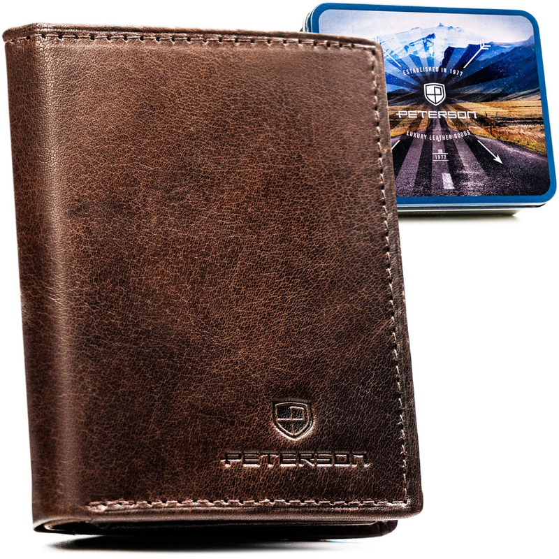Skórzany męski portfel Peterson PTN RM-12-BUF