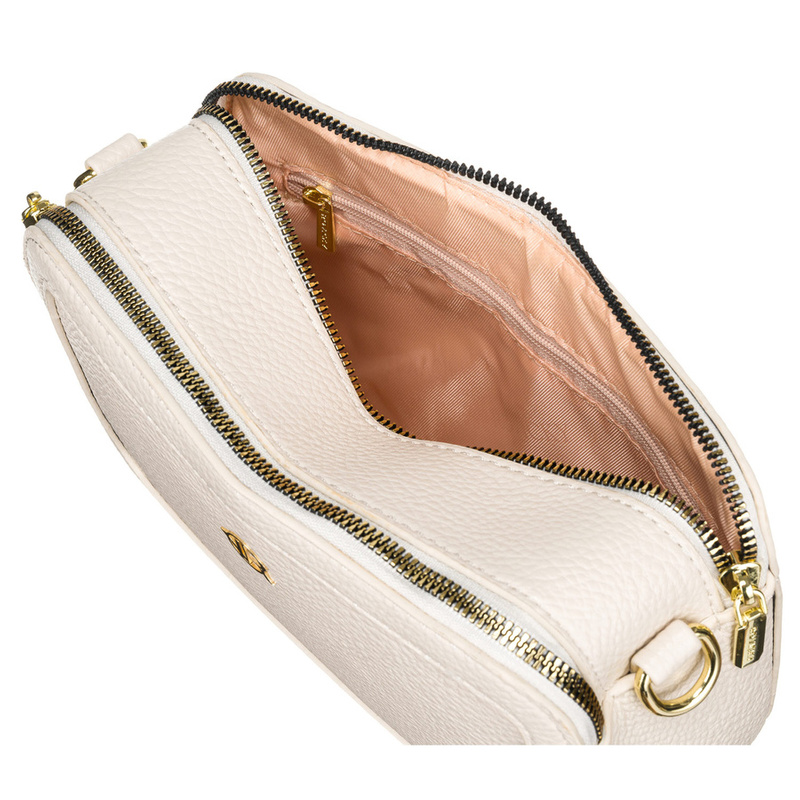 Miejska torebka damska na ramię w beżowym kolorze wykonana ze skóry ekologicznej - Rovicky