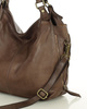 Torba skórzana wysokogatunkowa na ramię styl miejski shoulder leather bag - MARCO MAZZINI czekoladowy brąz