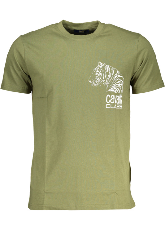 ZIELONY T-SHIRT MĘSKI Z KRÓTKIM RĘKAWEM KLASY CAVALLI