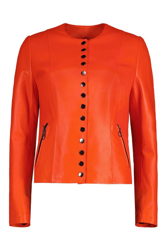 Bukowski damska Skórzana kurtka "Honorata" zapinana na guziki