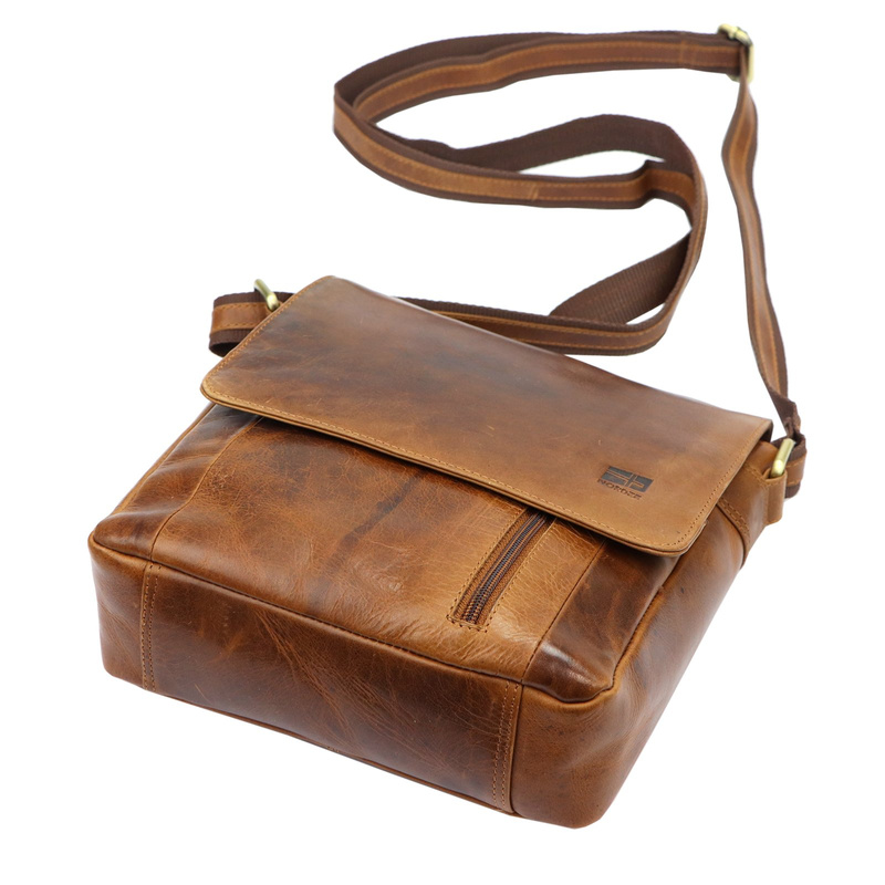 Nordee saszetka męska skóra naturalna torba na ramię miejska z kieszeniami