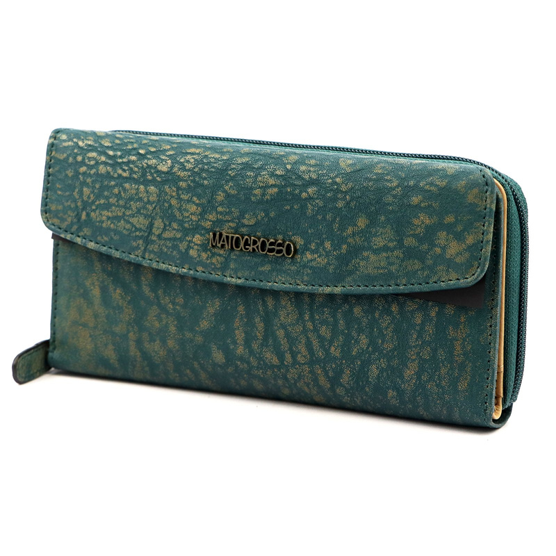 Mato Grosso portfel damski skóra naturalna duża portmonetka podłużna RFID