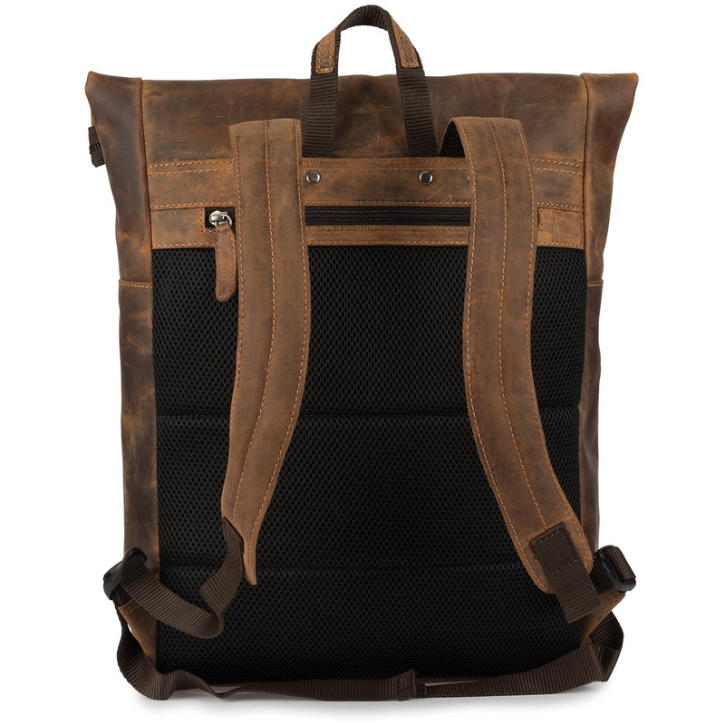 Plecak skórzany na laptopa 15,6 biznesowy duży A4 pojemny brązowy premium Beltimore N19