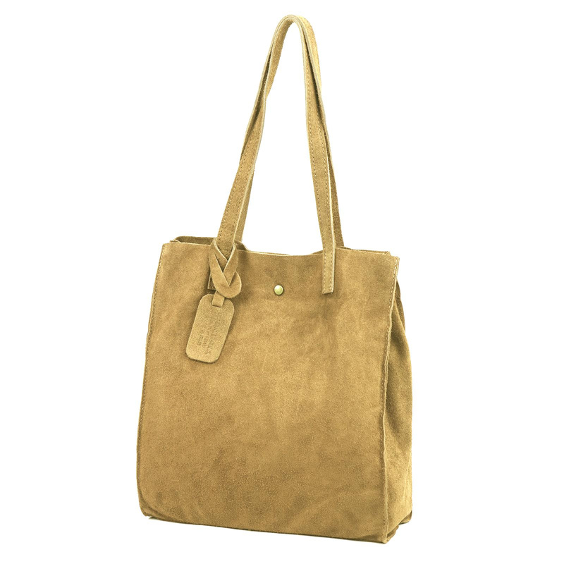 Luka Zamszowa duża damska shopperbag torebka na ramię z kosmetyczką