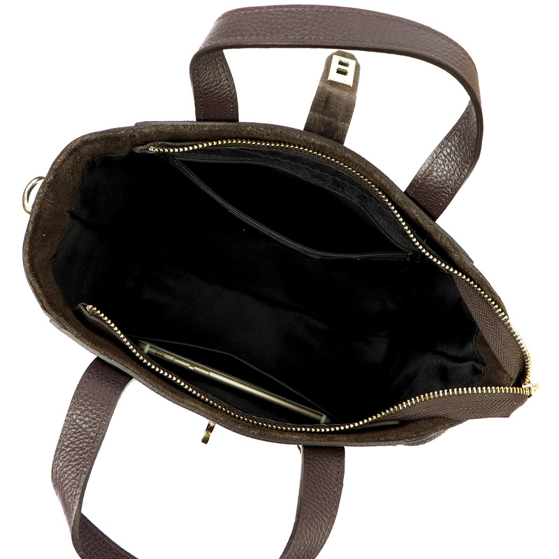 Luka Skórzany damski kuferek torebka do ręki z dopinanym paskiem elegancki