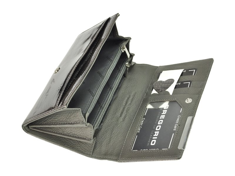 Gregorio damski portfel skóra naturalna duża portmonetka skóra krokodyla