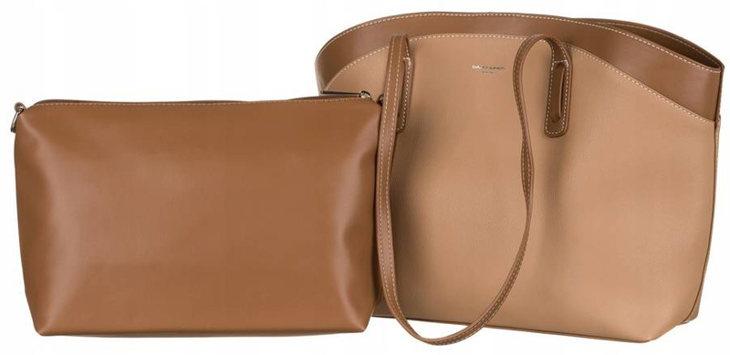 Elegancka shopperka ze skóry ekologicznej z insertem - David Jones