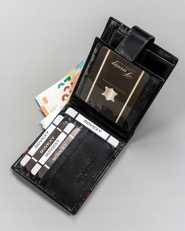 Elegancki skórzany portfel męski Rovicky z RFID