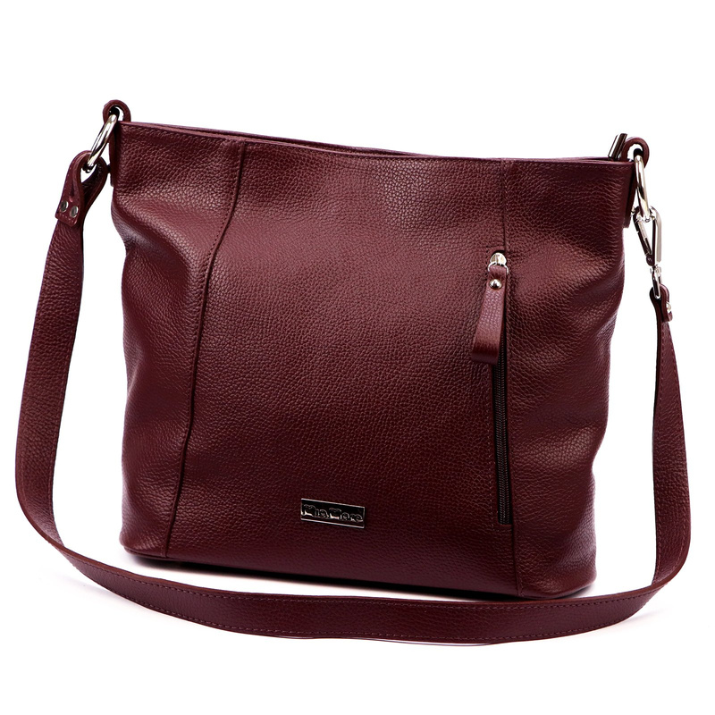 MiaMore damska torebka na ramię shopperbag skórzana z kieszeniami