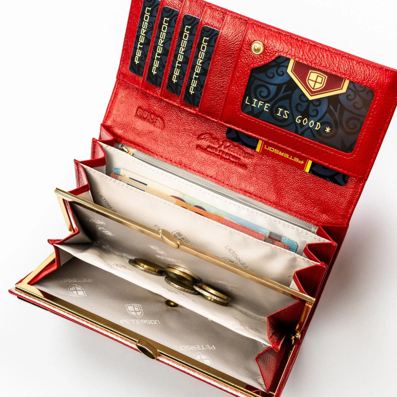 Skórzany damski portfel Peterson PTN PS401-MLF