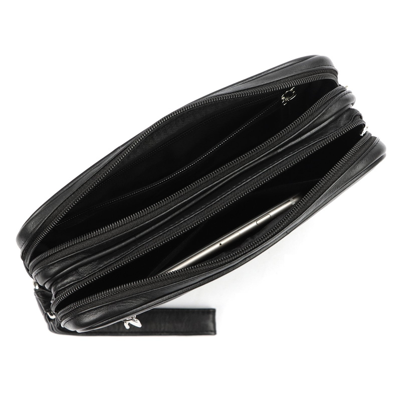 Nordee męska saszetka skóra naturalna torba do ręki z kieszeniami