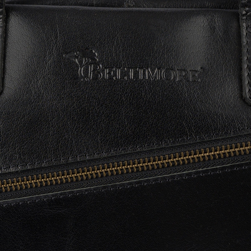 Torba męska skórzana na ramię laptopa duża czarna biznesowa Beltimore N01