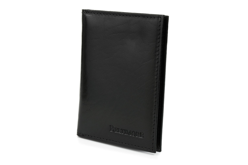 Etui na dokumenty karty czarne skórzane slim Beltimore G95