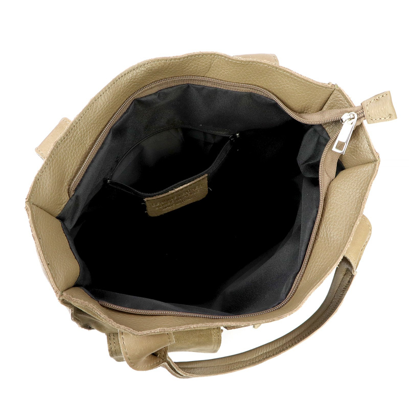 Angelo Torebka na ramię Duża damska shopperbag z kieszeniami skórzana 