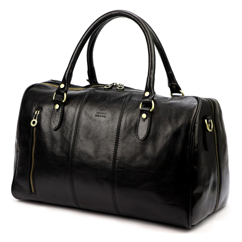 Gregorio podróżna torba skóra naturalna torba weekendowa duża z paskiem