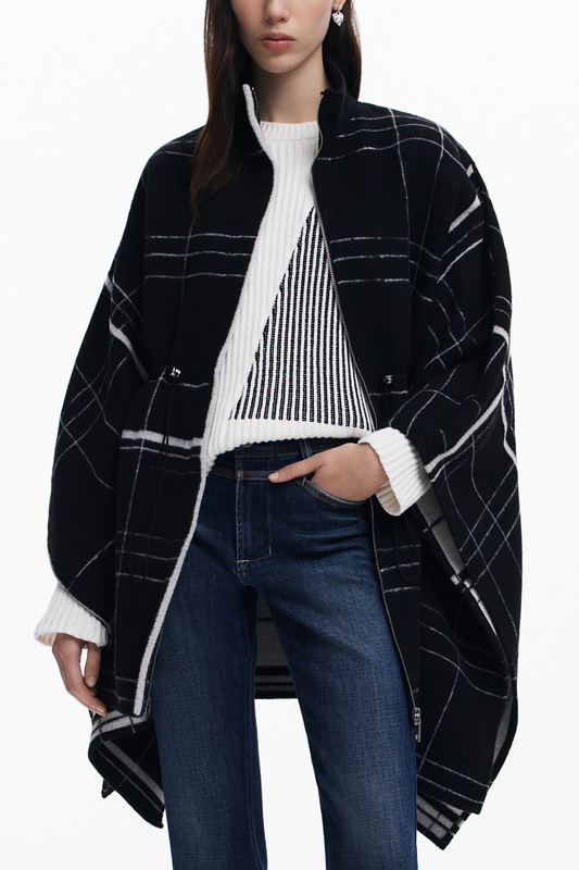 DESIGUAL PONCHO DAMSKI CZARNY