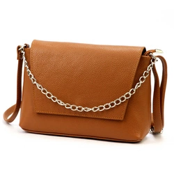 Luka Listonoszka damska skórzana torebka na ramię krótki łańcuszek klapa