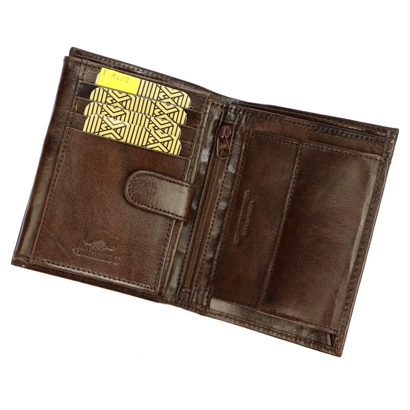 Charro Męski duży portfel skóra naturalna rozbudowany pionowy składany