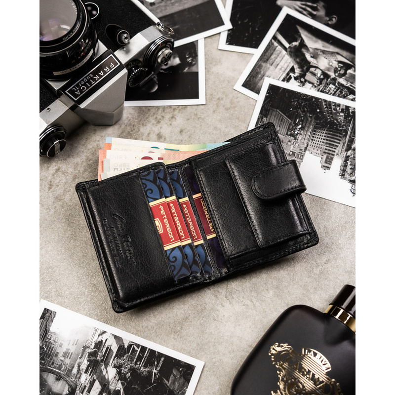 Skórzany męski portfel Peterson PTN RM-12L-BUF