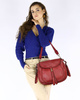 Marco Mazzini Torebka classic saddle bag ze skóry naturalnej na ramie czerwony