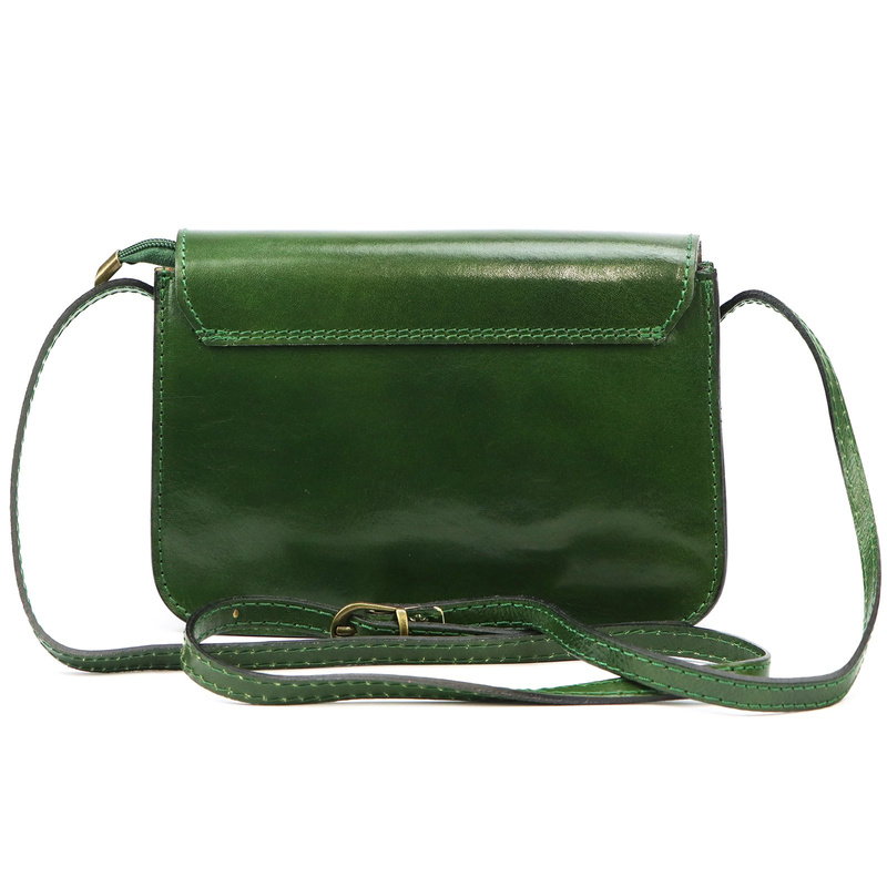 Florence Skórzana elegancka damska listonoszka torebka na ramię z klapą