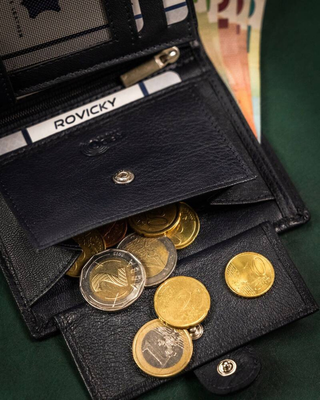 Klasyczny skórzany portfel męski Rovicky z RFID
