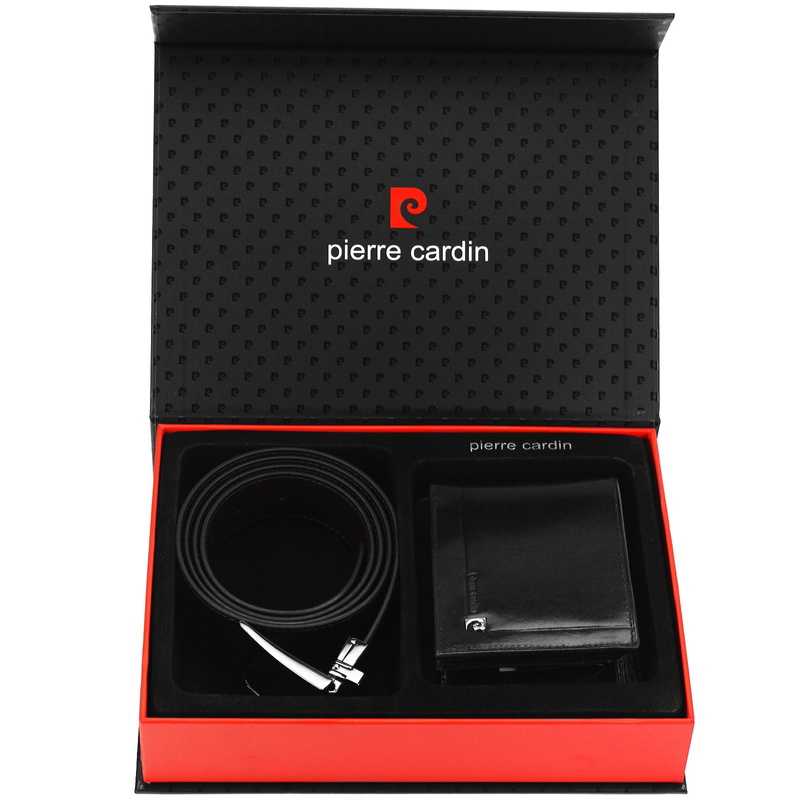 Męski zestaw na prezent portfel i pasek do spodni skórzany Pierre Cardin
