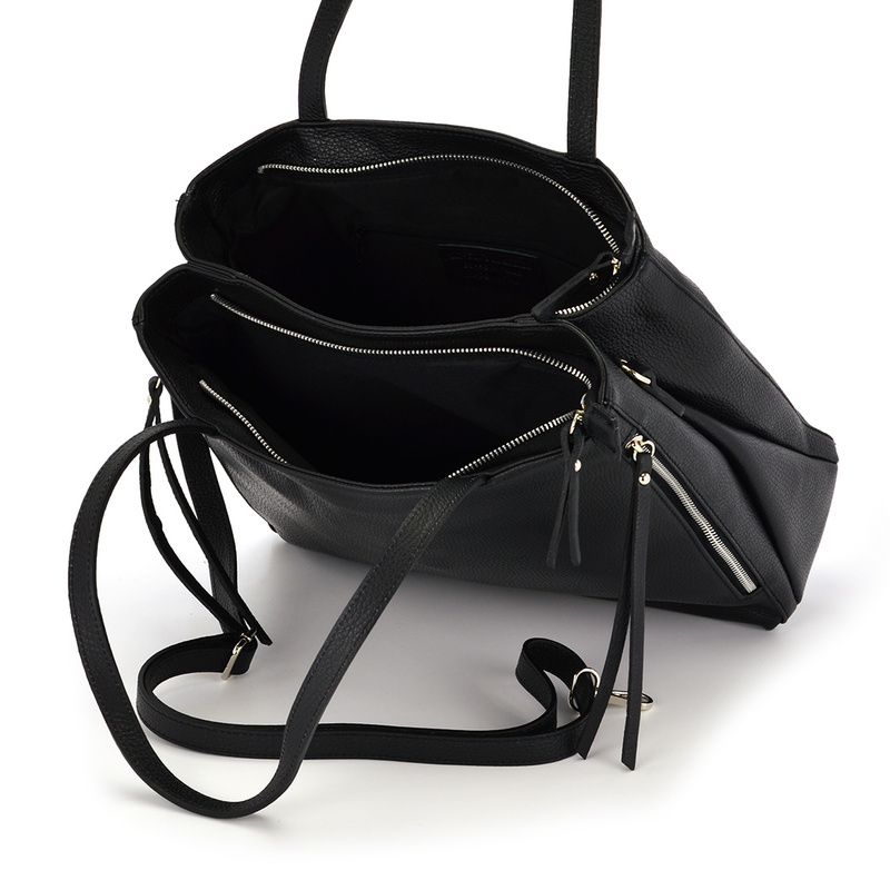 Elegancka stylowa duża damska skórzana shopperbag