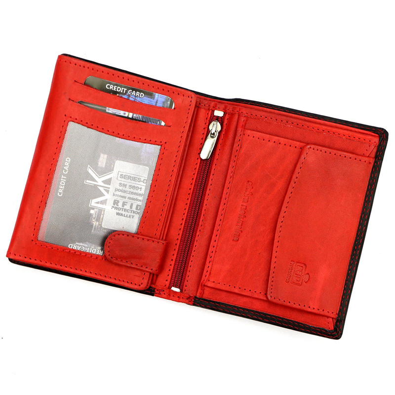 Norwegia, skórzany męski portfel Money Kepper SN5601 RFID