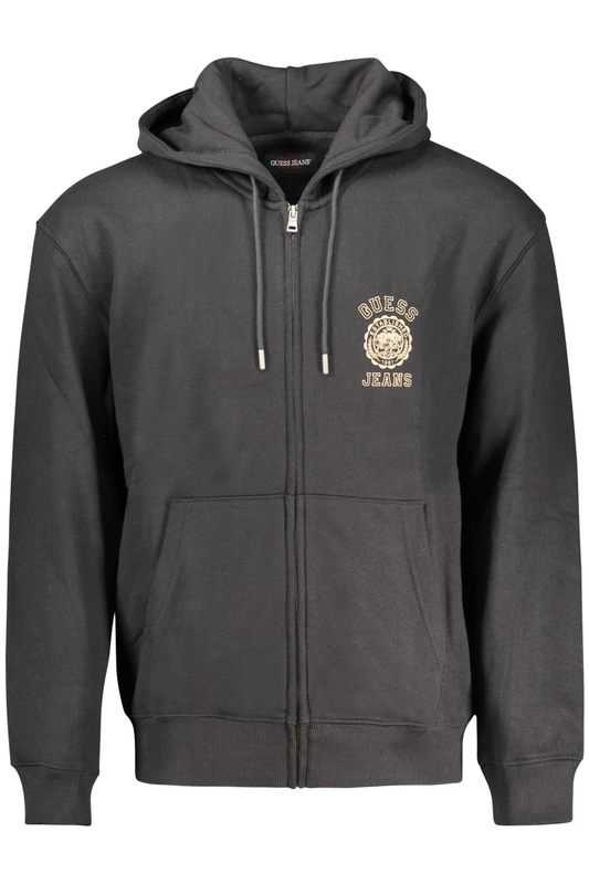 GUESS JEANS M�SKA BLUZA Z ROZPINANYM NA ZAMEK CZARNY