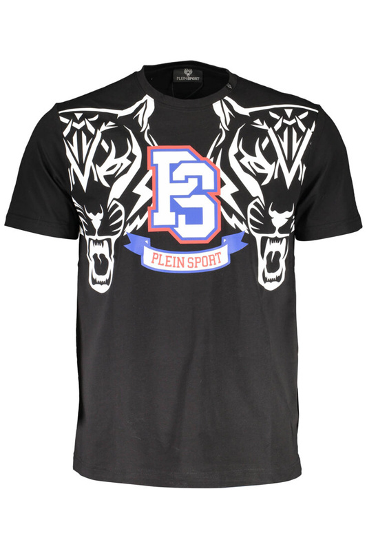 T-SHIRT MĘSKI Z KRÓTKIM RĘKAWEM PLEIN SPORT CZARNY
