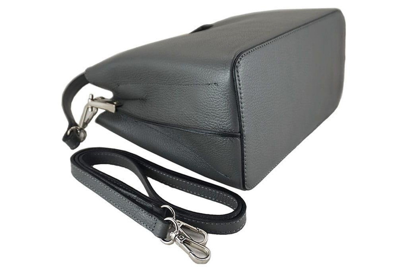 Modny kuferek skórzany damski włoski- Czarny