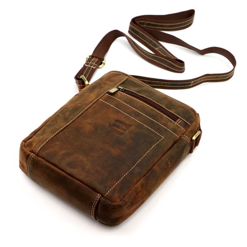 Nordee męska saszetka skóra naturalna torba miejska na ramię z kieszeniami