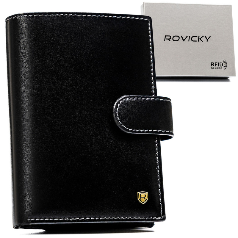 Skórzany męski portfel Rovicky N74L-RVT RFID