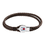 Bransoletka męska Tommy Hilfiger 2790655S skórzana brązowa 17,5 cm