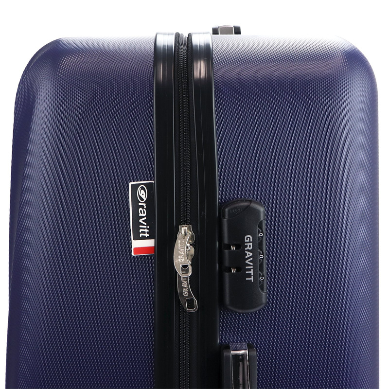 Gravitt Mocna podróżna walizka na kółkach tworzywo ABS z zamkiem