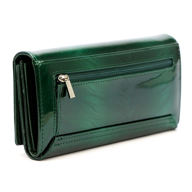 Gregorio duży damski portfel skóra naturalna lakierowana portmonetka