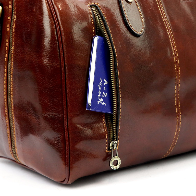 Gregorio podróżna torba skóra naturalna torba weekendowa duża z paskiem