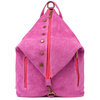 Włoski Stylowy Plecak Damski Skórzany Zamsz A4 fuksjowy W14