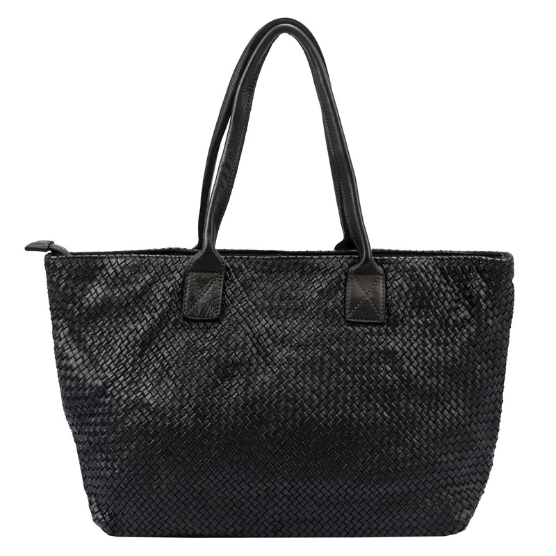 VS Pleciona shopperbag damska Damska torebka na ramię ze skóry naturalnej