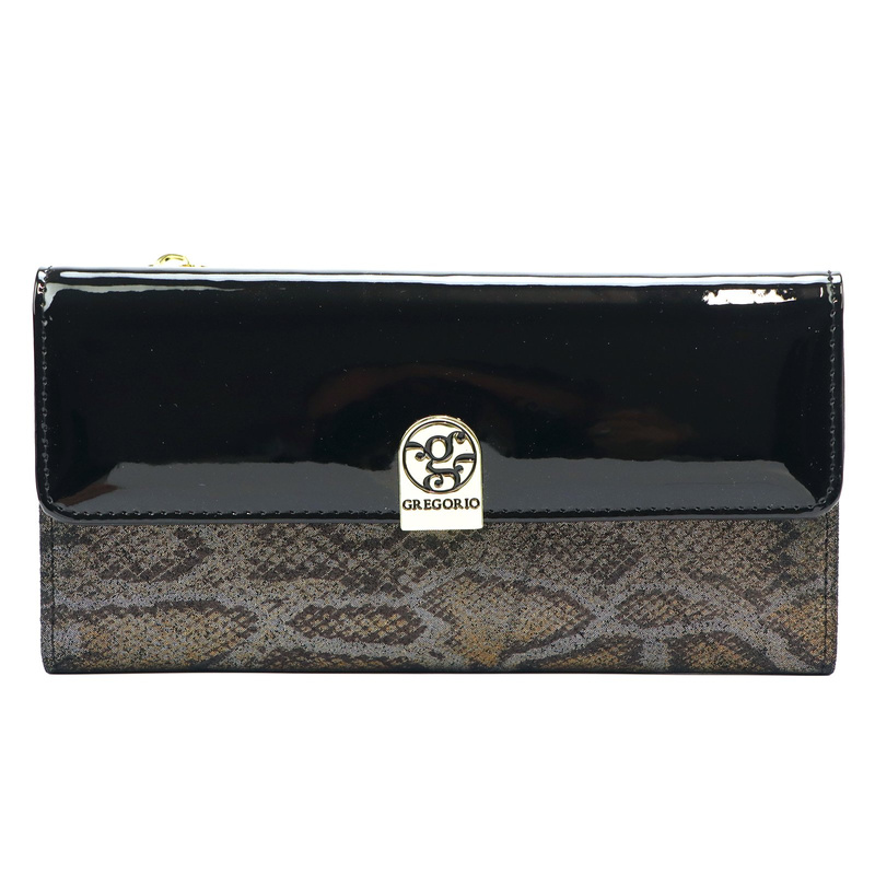 Skórzany duży elegancki portfel marki Gregorio