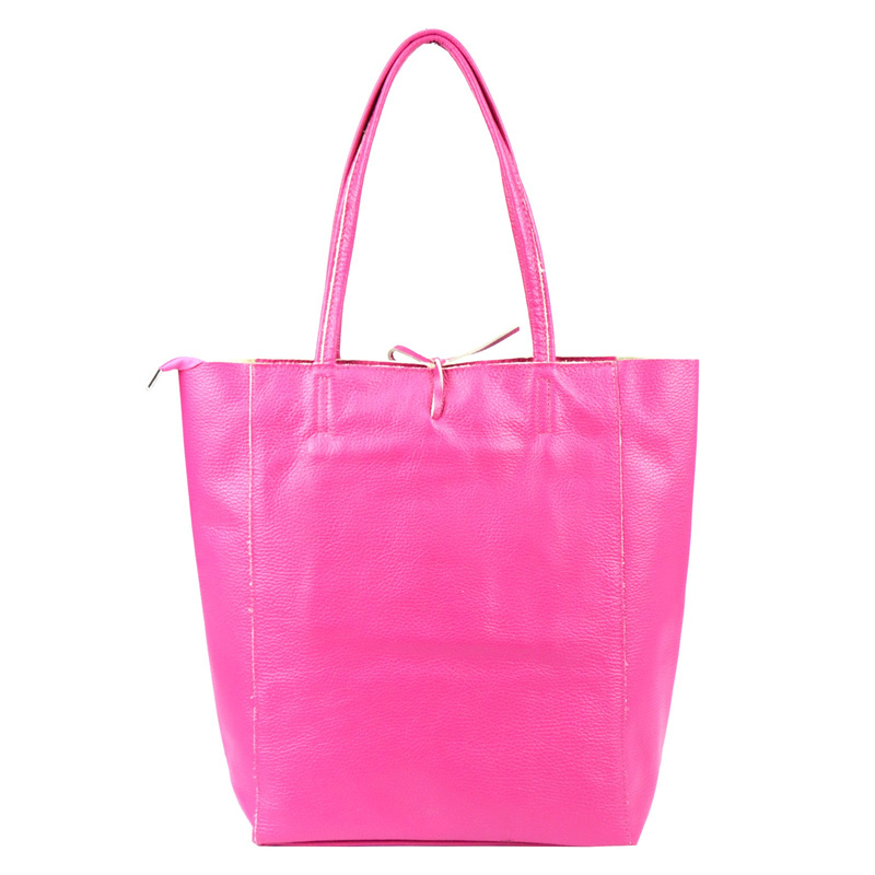Skórzana damska shopperbag z kieszenią od MiaMore