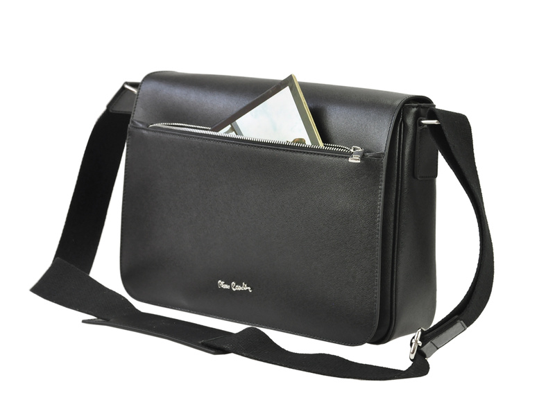 Pierre Cardin męska raportówka skórzana torba na ramię na dokumenty miejska