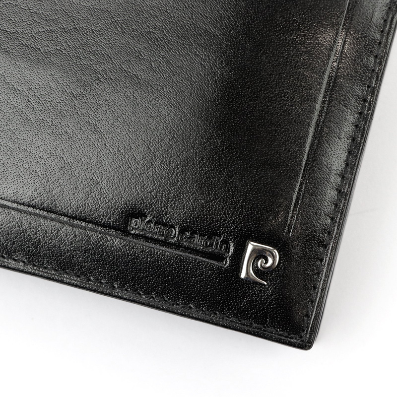Pierre Cardin męski portfel skóra naturalna poziomy składany RFID