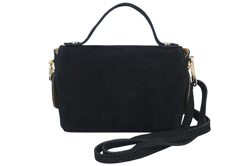 Mała torebka zamszowa wizytowa - Czarna