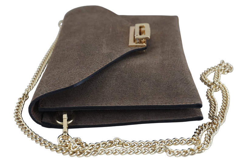 Stylowa kopertówka zamszowa Barberinis - Beżowa ciemna