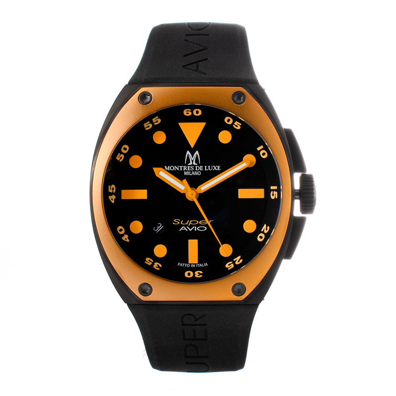 Zegarek MONTRES DE LUXE 09SA-BK-1002. Kwarcowy, Kolor czarny. Mężczyzna.