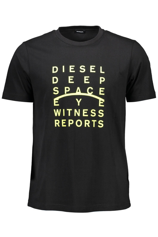 DIESEL T-SHIRT Z KRÓTKIM RĘKAWEM MĘSKI CZARNY