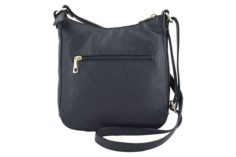 Modna włoska listonoszka skórzana - Beżowy ciemny